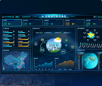 蘭亭妙微ui設(shè)計-洞見技術(shù)中國城市繁榮指數(shù)大屏UI設(shè)計